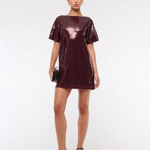 Abercrombie & Fitch Sparkling Maroon Mini Dress